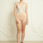 Bridal Bodysuit with Shimmering Fabric / "Katherine"