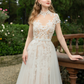 High Neck Lace Ball Gown Wedding Dress / "Hasna"