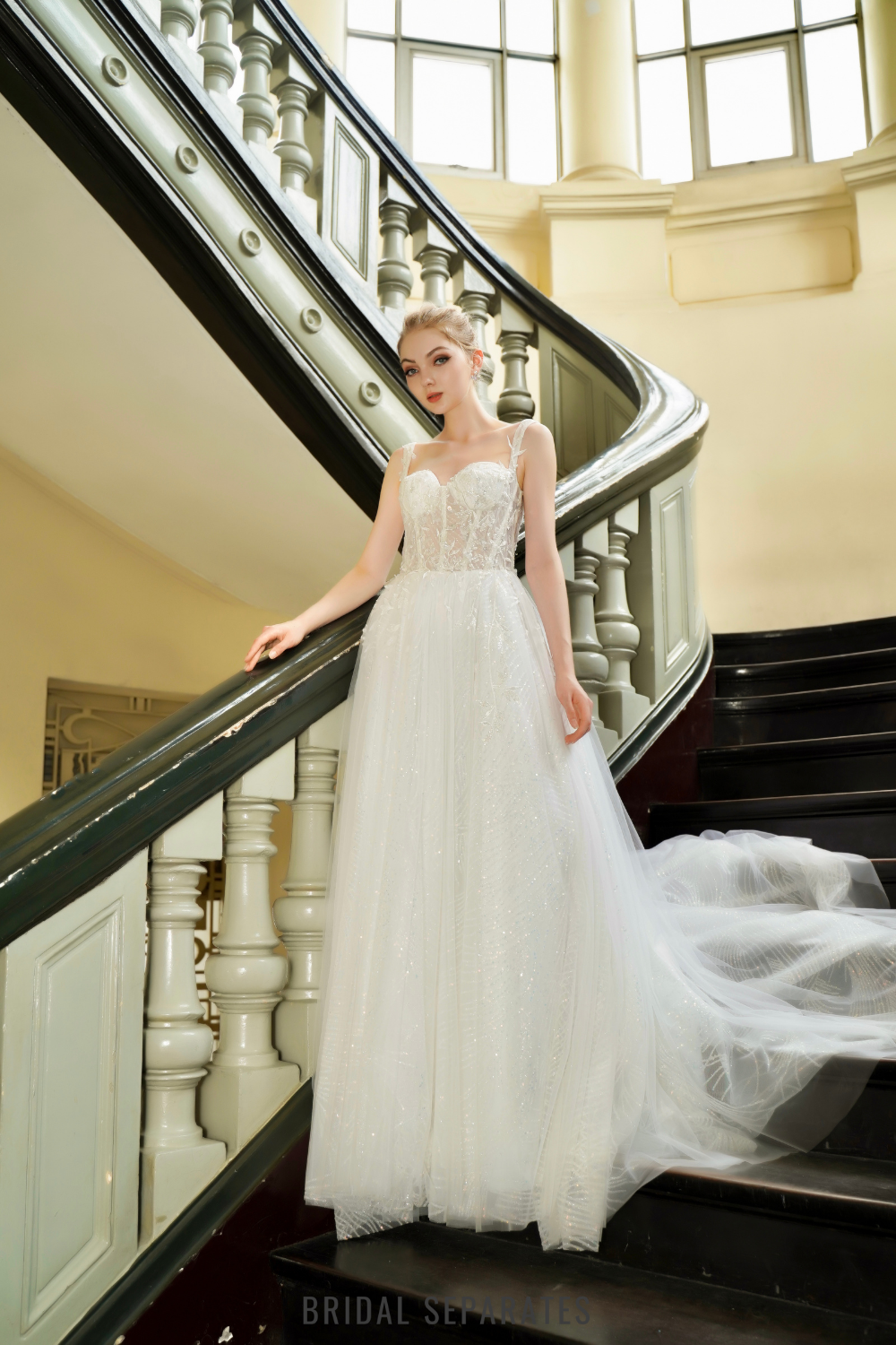 A-line Sequin Embellished Wedding Dress/ "Camellia"