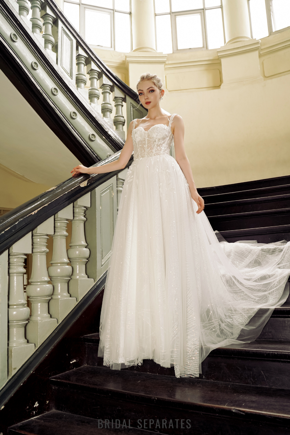 A-line Sequin Embellished Wedding Dress/ "Camellia"