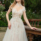 High Neck Lace Ball Gown Wedding Dress / "Hasna"