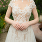 High Neck Lace Ball Gown Wedding Dress / "Hasna"