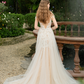 High Neck Lace Ball Gown Wedding Dress / "Hasna"