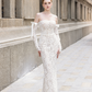 Sheath Wedding Dress with Detachable Sleeves / "Lyly"