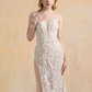 High Slit Wedding Dress with Detachable Sleeves / "Martina"