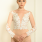 Long Sleeves Bridal Bodysuit with Couture Lace / "Angelie"