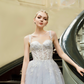 A-line Sequin Embellished Wedding Dress/ "Camellia"