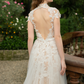 High Neck Lace Ball Gown Wedding Dress / "Hasna"