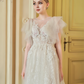 A-line Wedding Dress with Butterfly Sleeves / "Layla"