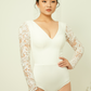 Long Sleeves Bridal Bodysuit with Lace / "Helene"