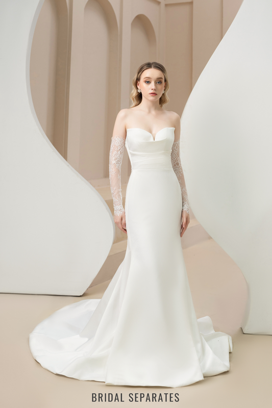 Mermaid Wedding Dress with Detachable Sleeves / "Anisa"