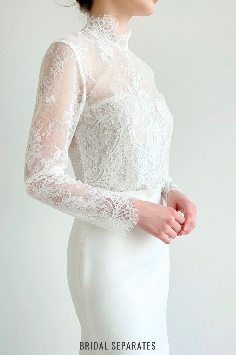 lace long sleeve wedding dress topper Gown Long Sleeve Bridal Topper Sam's Gownwith Removable Long Sleeve Lace Topperwas The Very