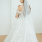 Two Layers Floral Lace Bridal Veil / "Charlise"