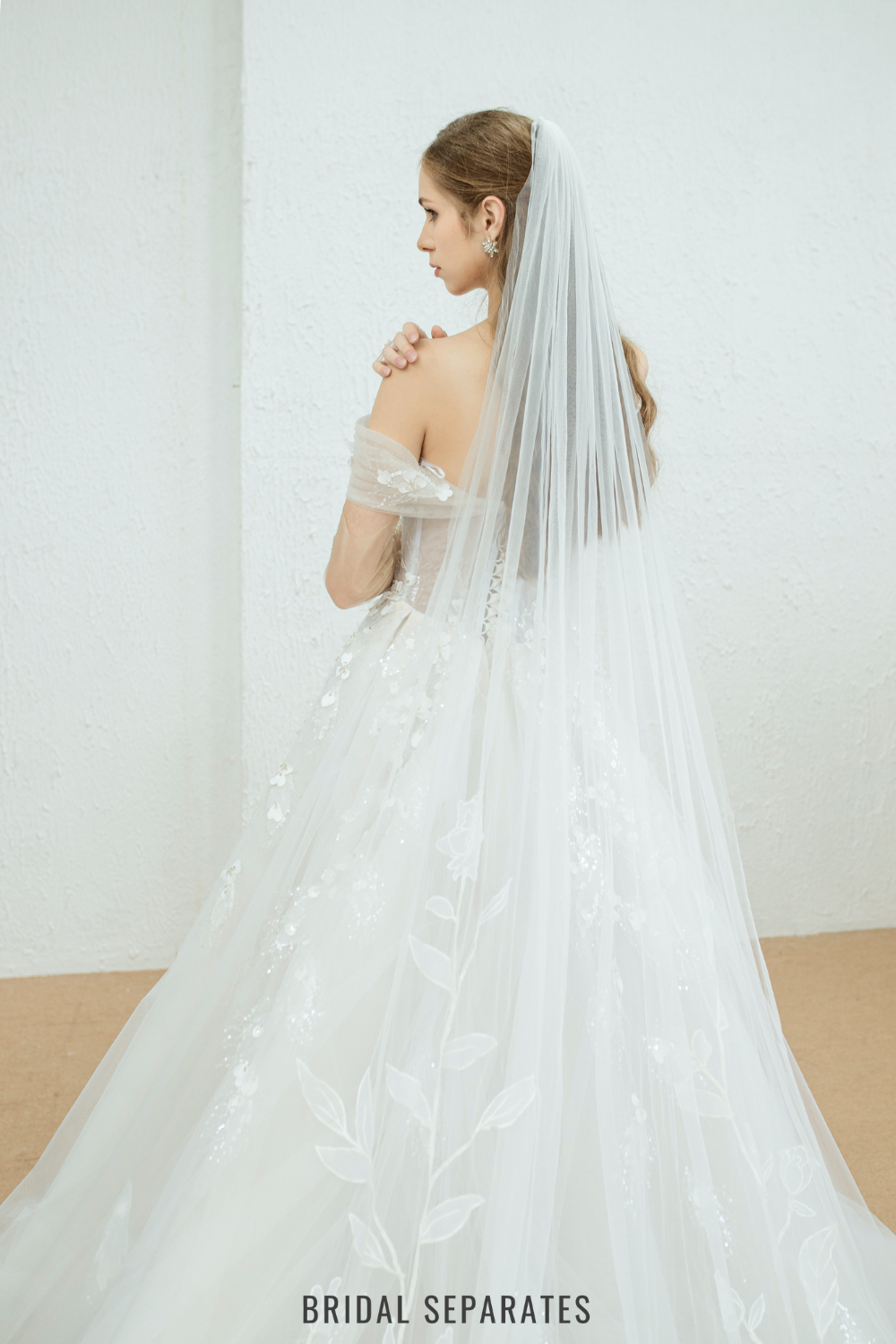 Two Layers Floral Lace Bridal Veil / "Charlise"