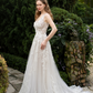 Ball Gown Wedding Dress with 3D Floral Lace / "Karina"