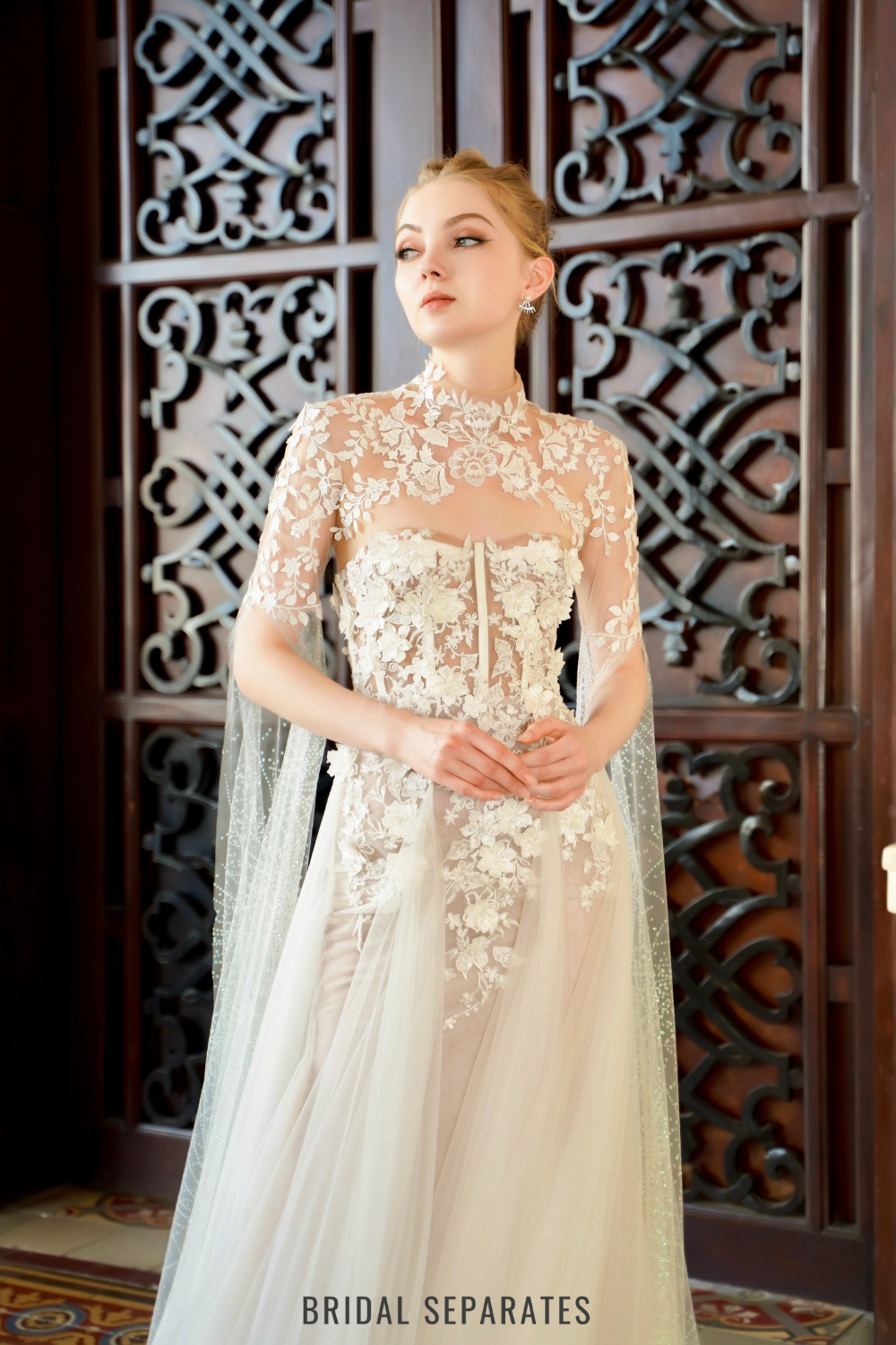 Detachable Lace Wedding Sleeve Cape / "Calla"