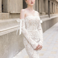 Sheath Wedding Dress with Detachable Sleeves / "Lyly"
