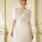 A-line Lace Floral Embellished Wedding Dress/ "Jolie"