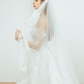 Two Layers Floral Lace Bridal Veil / "Adeline"