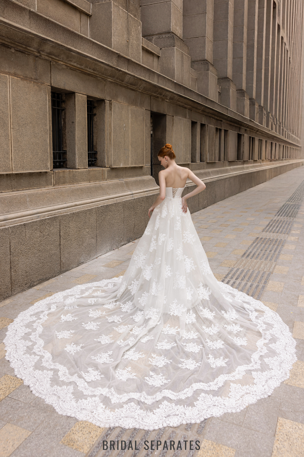 Detachable Bridal Skirt with Couture Lace / "Lenna"