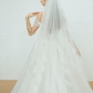 Two Layers Floral Lace Bridal Veil / "Adeline"