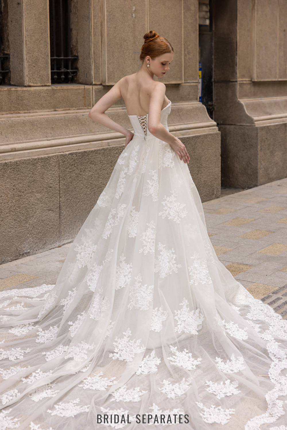 Detachable Bridal Skirt with Couture Lace / "Lenna"