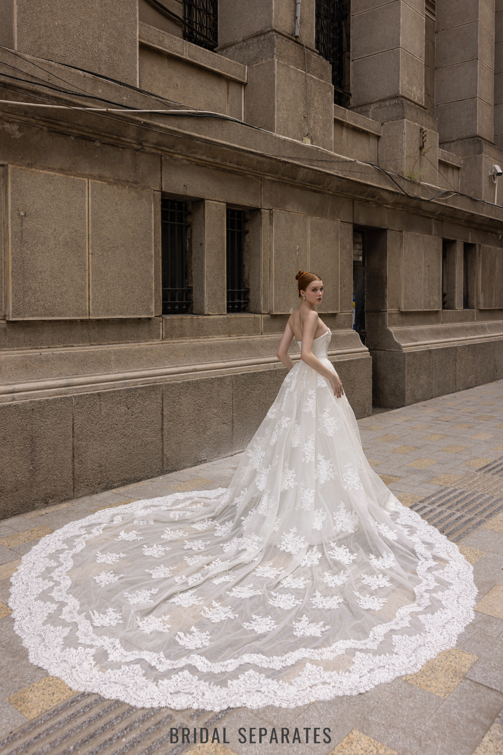 Detachable Bridal Skirt with Couture Lace / "Lenna"