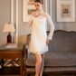 Long Sleeves Organza Midi Dress / "Fiamma"