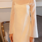 Long Sleeves Organza Midi Dress / "Fiamma"