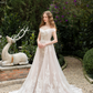 Lace Wedding Dress with Detachable Overskirt / "Lorena"