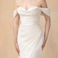 Off Shoulder Mermaid Wedding Dress with Detachable Train / "Jeannine"