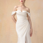 Off Shoulder Mermaid Wedding Dress with Detachable Train / "Jeannine"