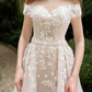 Lace Wedding Dress with Detachable Overskirt / "Lorena"