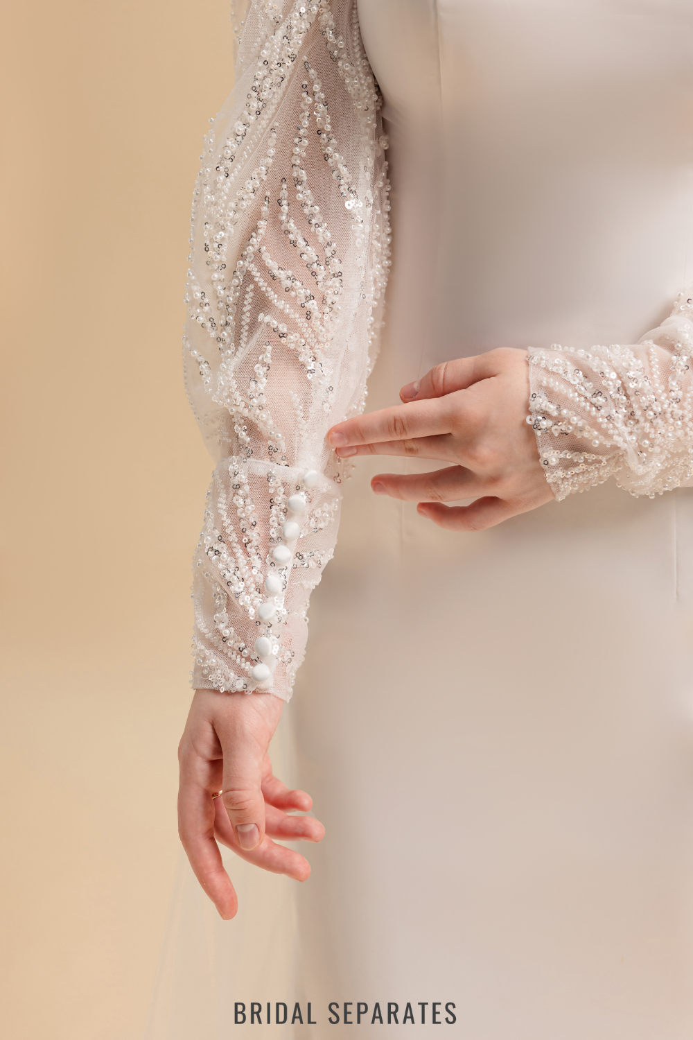 Long Sleeves Bridal Cape Veil / "Nalini"