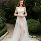 3D Lace Wedding Dress with High Slit / "Marina"