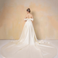 Off Shoulder Mermaid Wedding Dress with Detachable Train / "Jeannine"