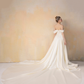 Off Shoulder Mermaid Wedding Dress with Detachable Train / "Jeannine"