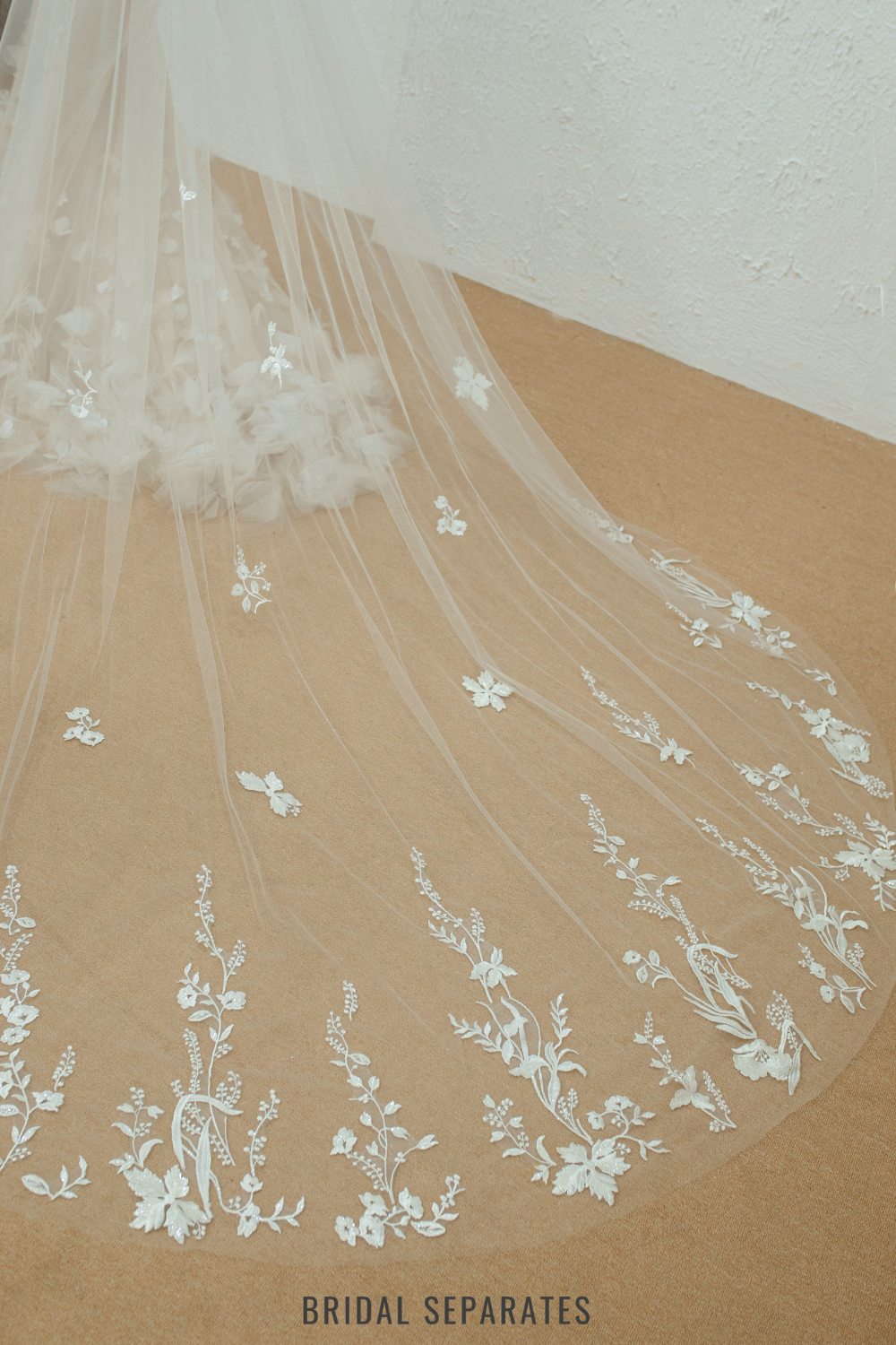 Two Layers Floral Lace Bridal Veil / "Jaimin"