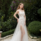 3D Lace Wedding Dress with High Slit / "Marina"