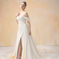 Off Shoulder Mermaid Wedding Dress with Detachable Train / "Jeannine"