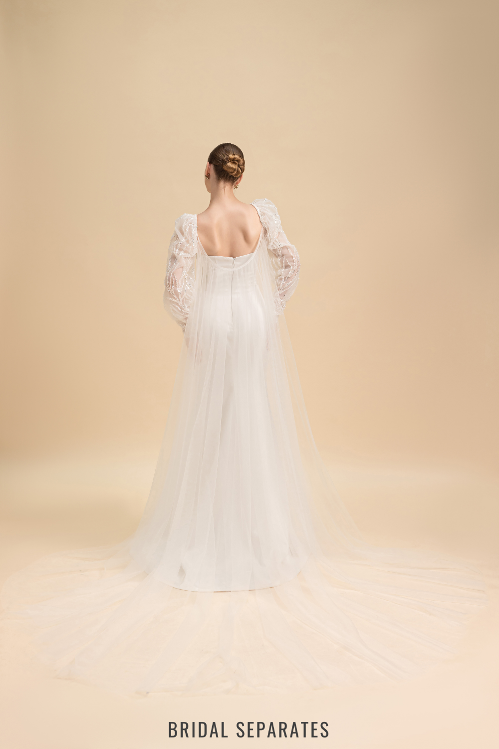 Long Sleeves Bridal Cape Veil / "Nalini"