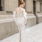 Sheath Wedding Dress with Detachable Sleeves / "Lyly"
