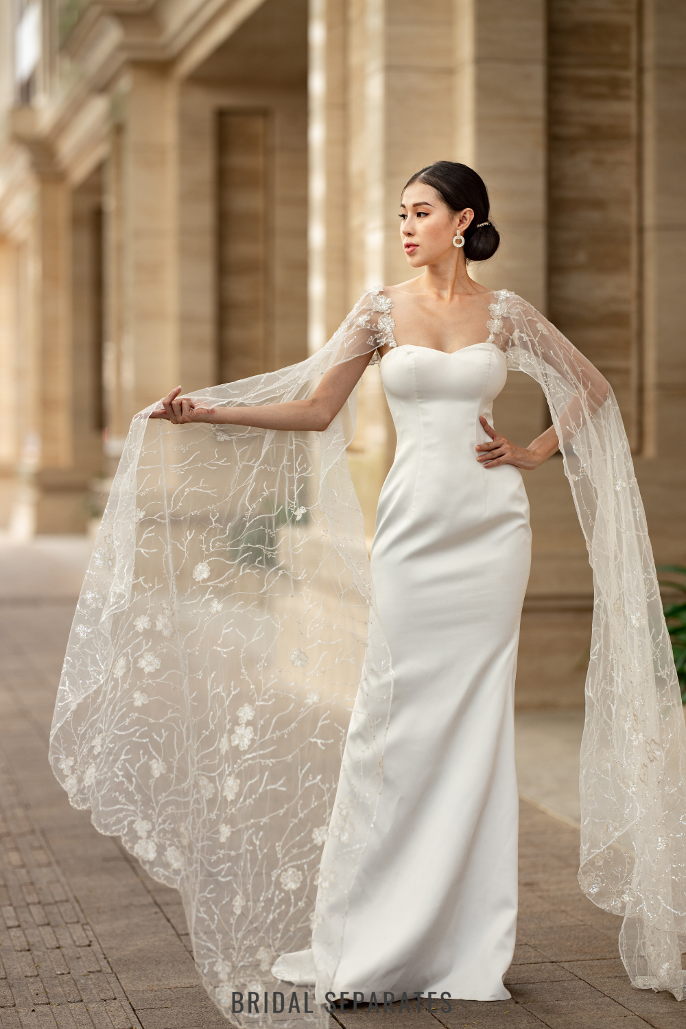 Detachable Bridal Cape Sleeves / "Valeria"