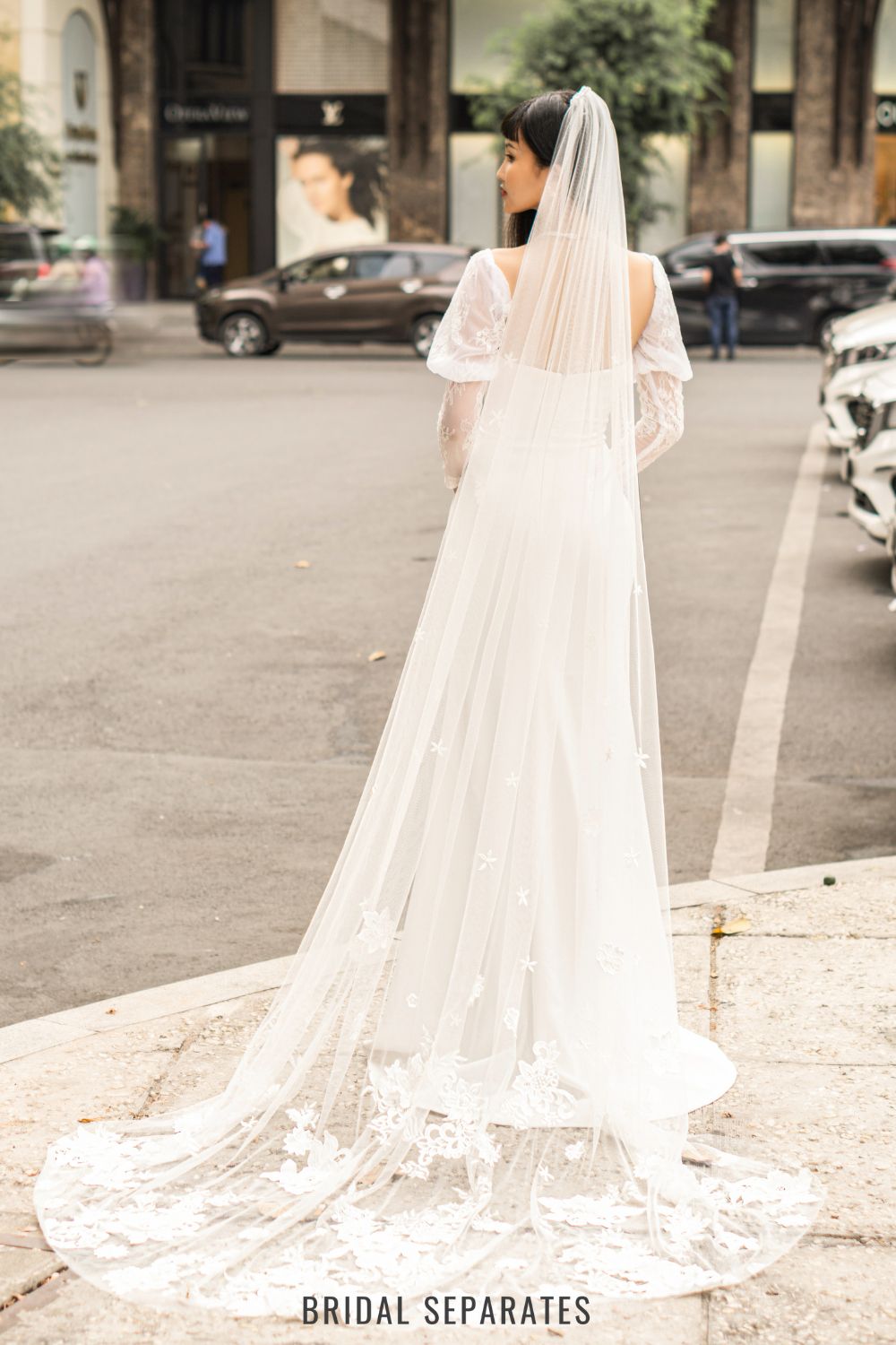 Cathedral Floral Lace Veil / "Kamila"