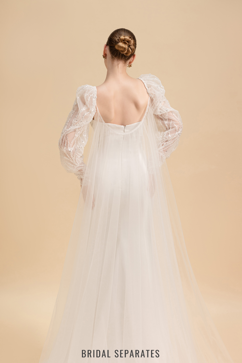 Long Sleeves Bridal Cape Veil / "Nalini"