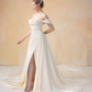 Off Shoulder Mermaid Wedding Dress with Detachable Train / "Jeannine"