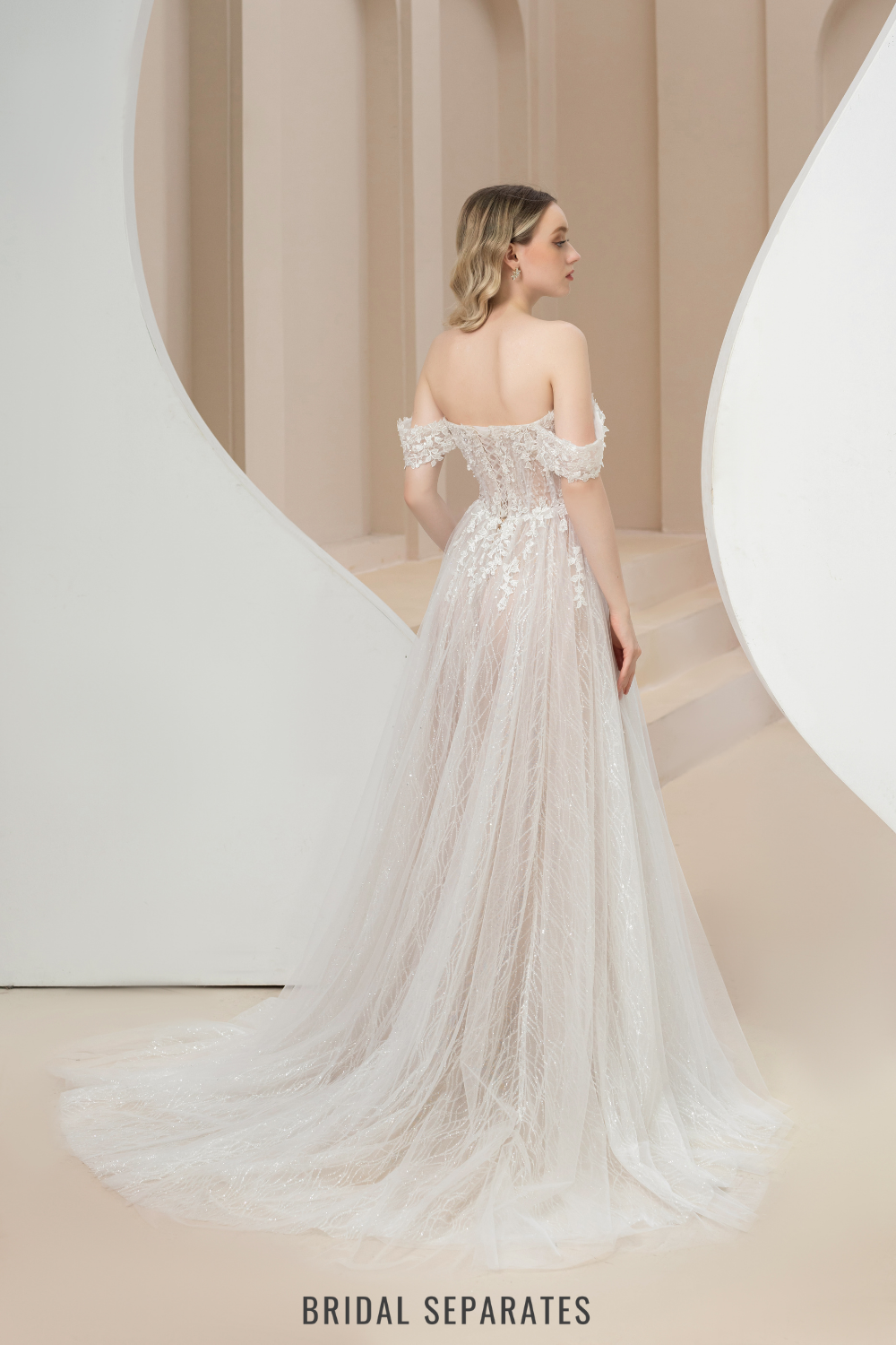 Off Shoulder Ball Gown Wedding Dress / "Ginevra"