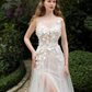 3D Lace Wedding Dress with High Slit / "Marina"