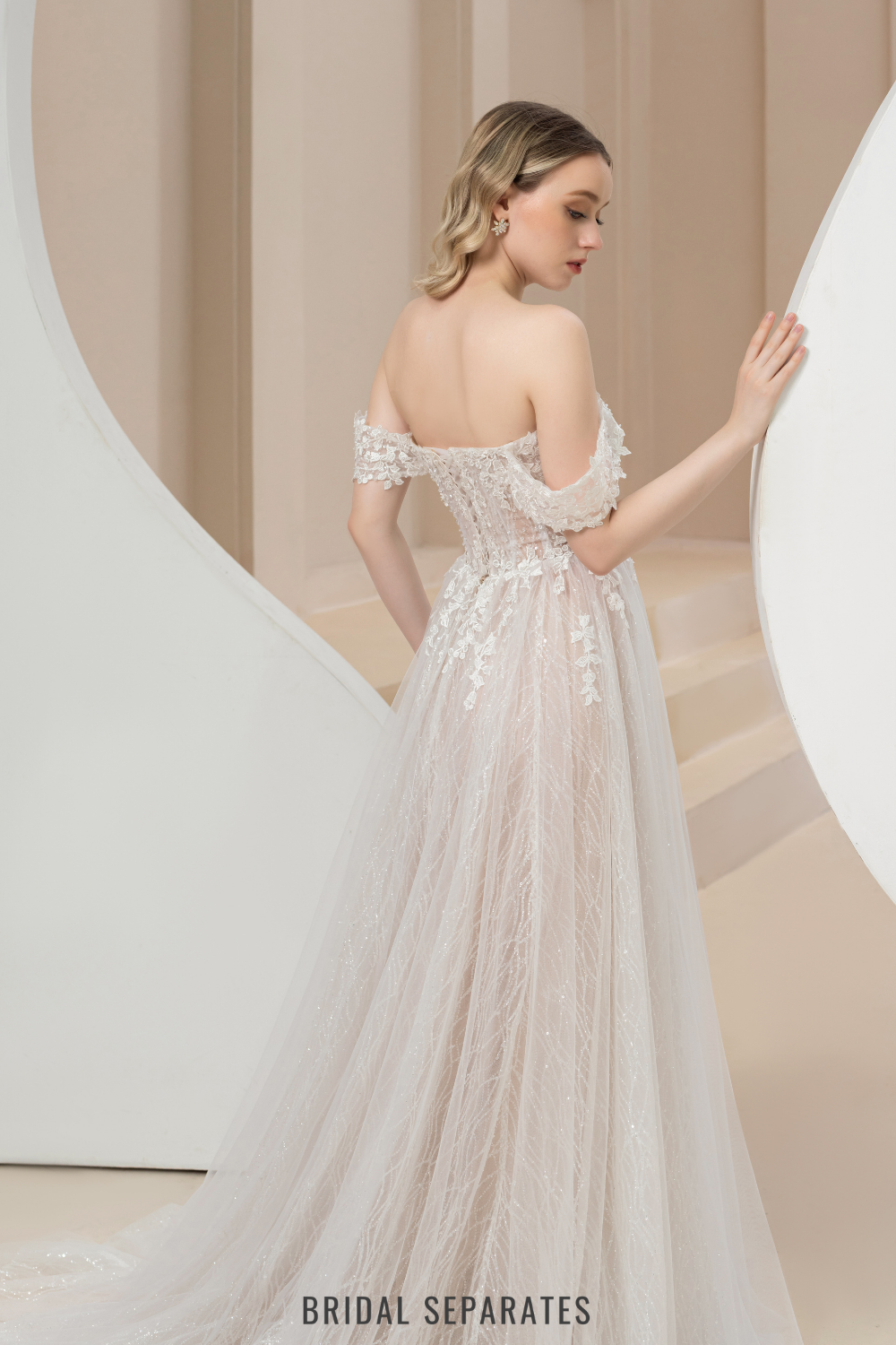 Off Shoulder Ball Gown Wedding Dress / "Ginevra"