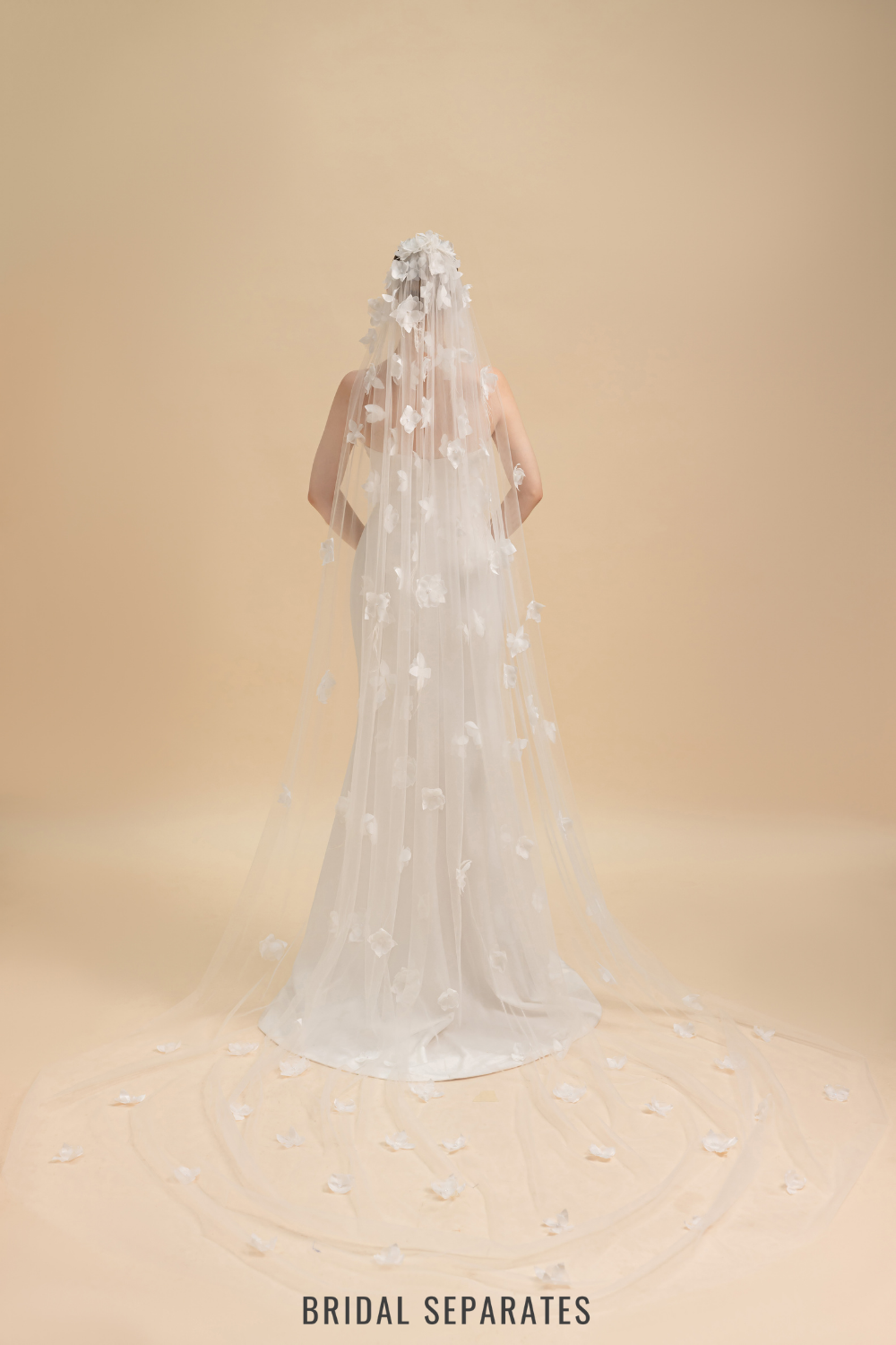 3D Flowers Wedding Veil / "Elaine"